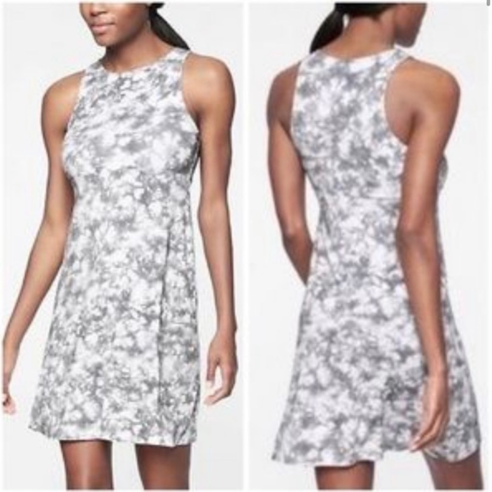 Athleta Santorini dress gray tie dye size small